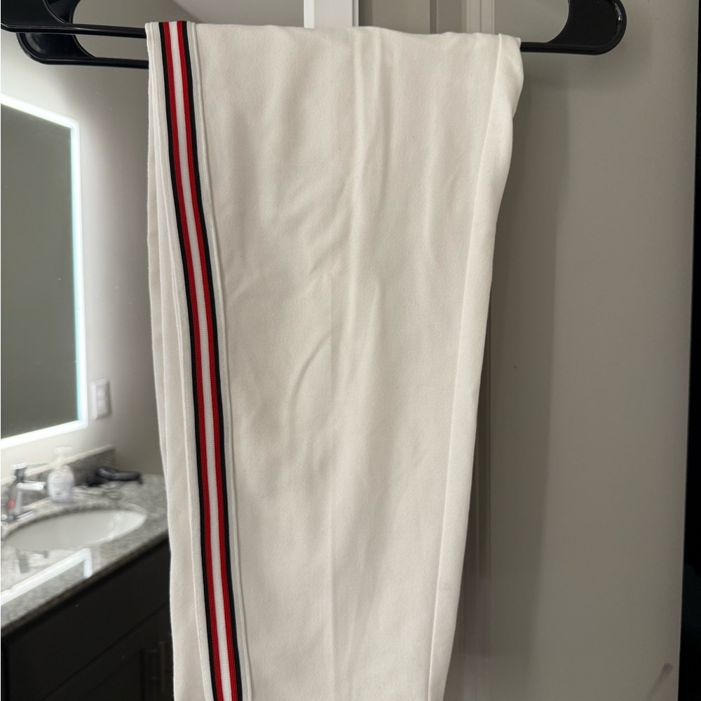 Bershka White Elastic Waist Pants